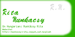 rita munkacsy business card